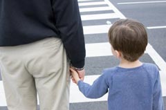 security considerations with social media - child and crosswalk with grandfather